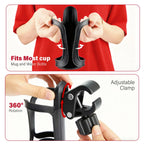 360° Beverage Cup Holder for Wheelchair Walker Rollator Bike