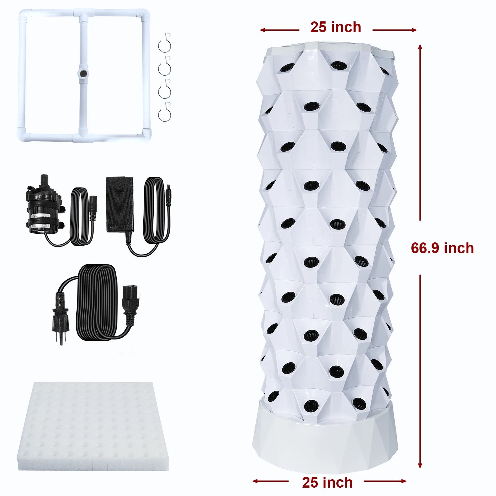 Set of 80 Vertical Hydroponic Pots for Indoor & Outdoor Growing