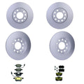 Hella Front Rear Rotors Disc Brake Pad Kit for Audi A4 (2002)
