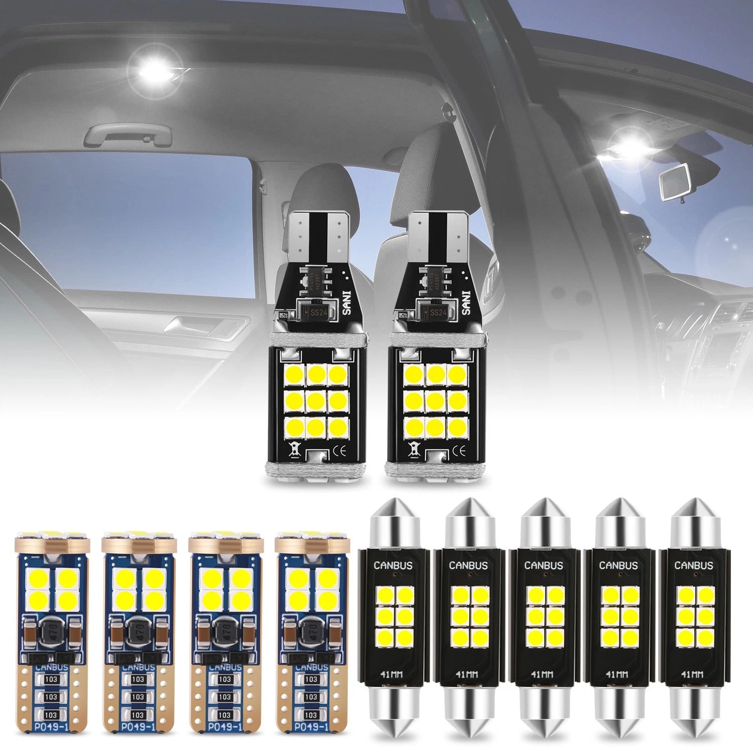 11Pcs LED Dome Light Bulbs for Ford F-250-550 Super Duty (1999–2010)
