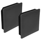 Set of 2 Black Square Rubber Bumper Plug End Caps for RV Camper Trailer