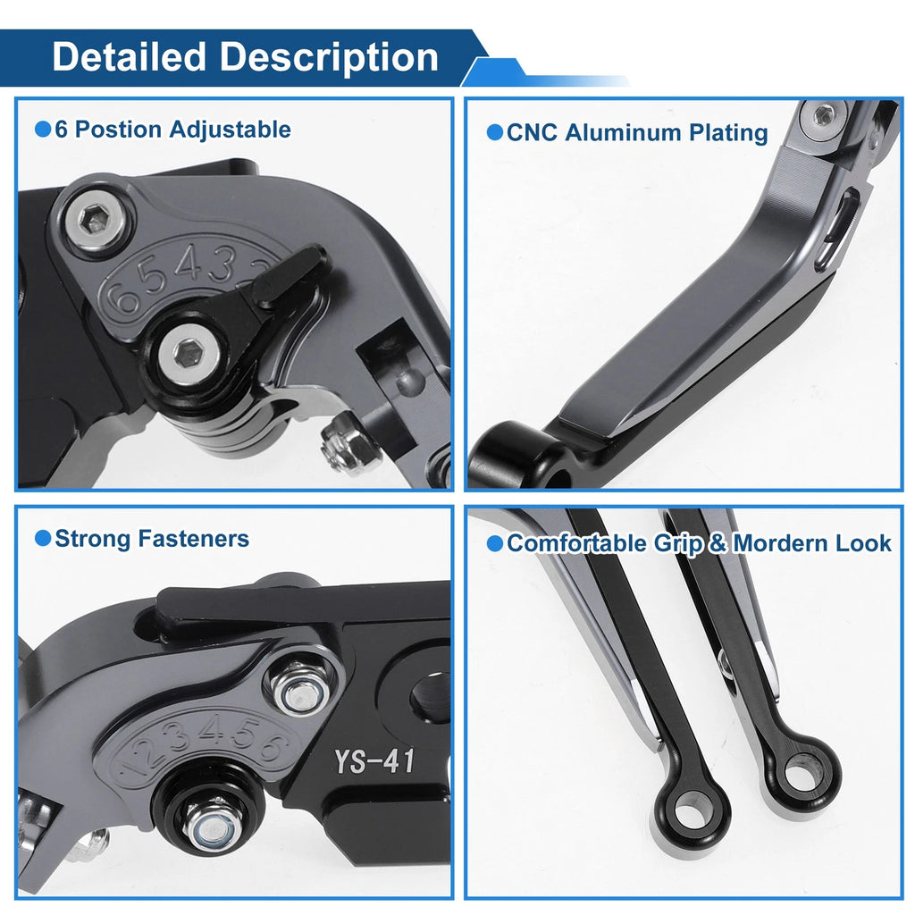 Adjustable Brake Clutch Levers for Suzuki GSXR150 (2017–2020) Black