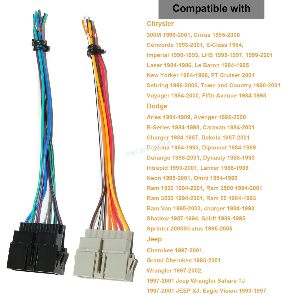 Radio Wire Harness Connector for Jeep Wrangler Cherokee (1997–2001)