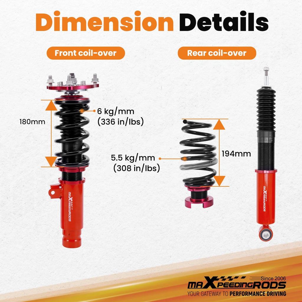 Coilovers Suspension Lowering Kit for Honda Civic (2016–2021)