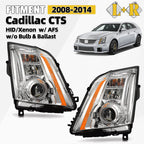 HID Headlight Pair for Cadillac CTS (2008–2014) AFS Chrome