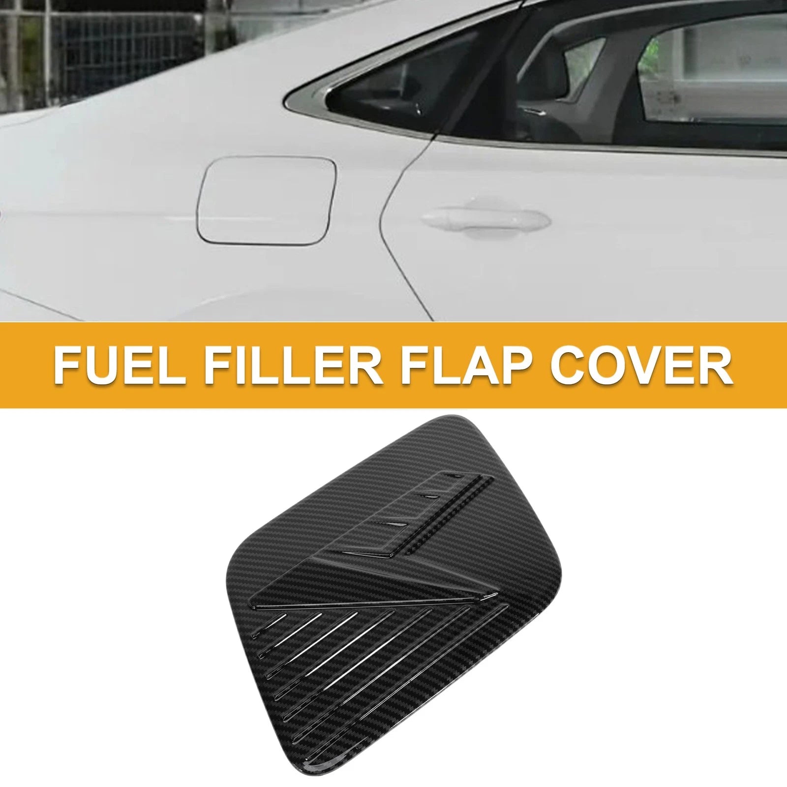 Fuel Tank Door Cap for Kia Niro (2022–2025) Carbon Fiber Black