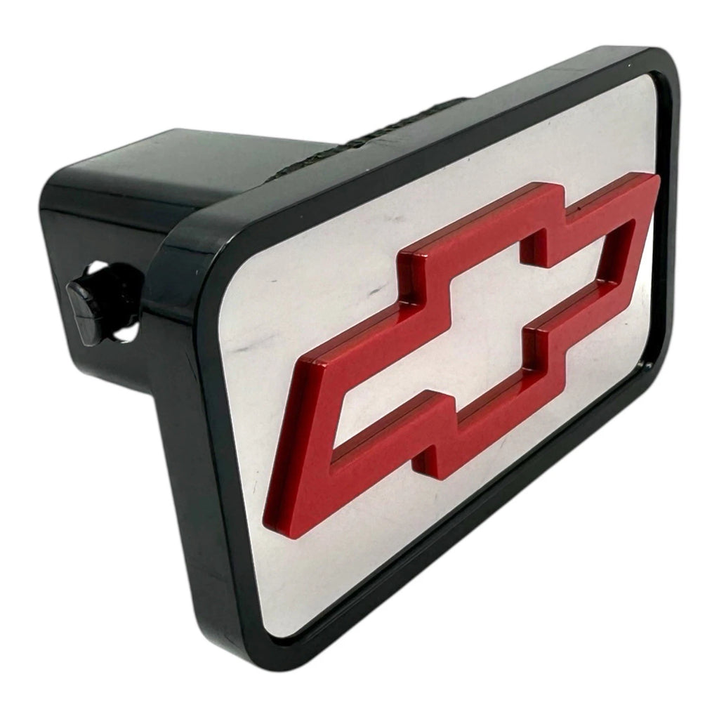 Tow Hitch Cover with Red Bowtie Emblem for Chevy 2" Receiver (2010–2024)