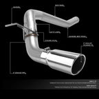 Cat-Back Exhaust with Stainless Muffler Tip for Nissan Titan XD (2016–2019)