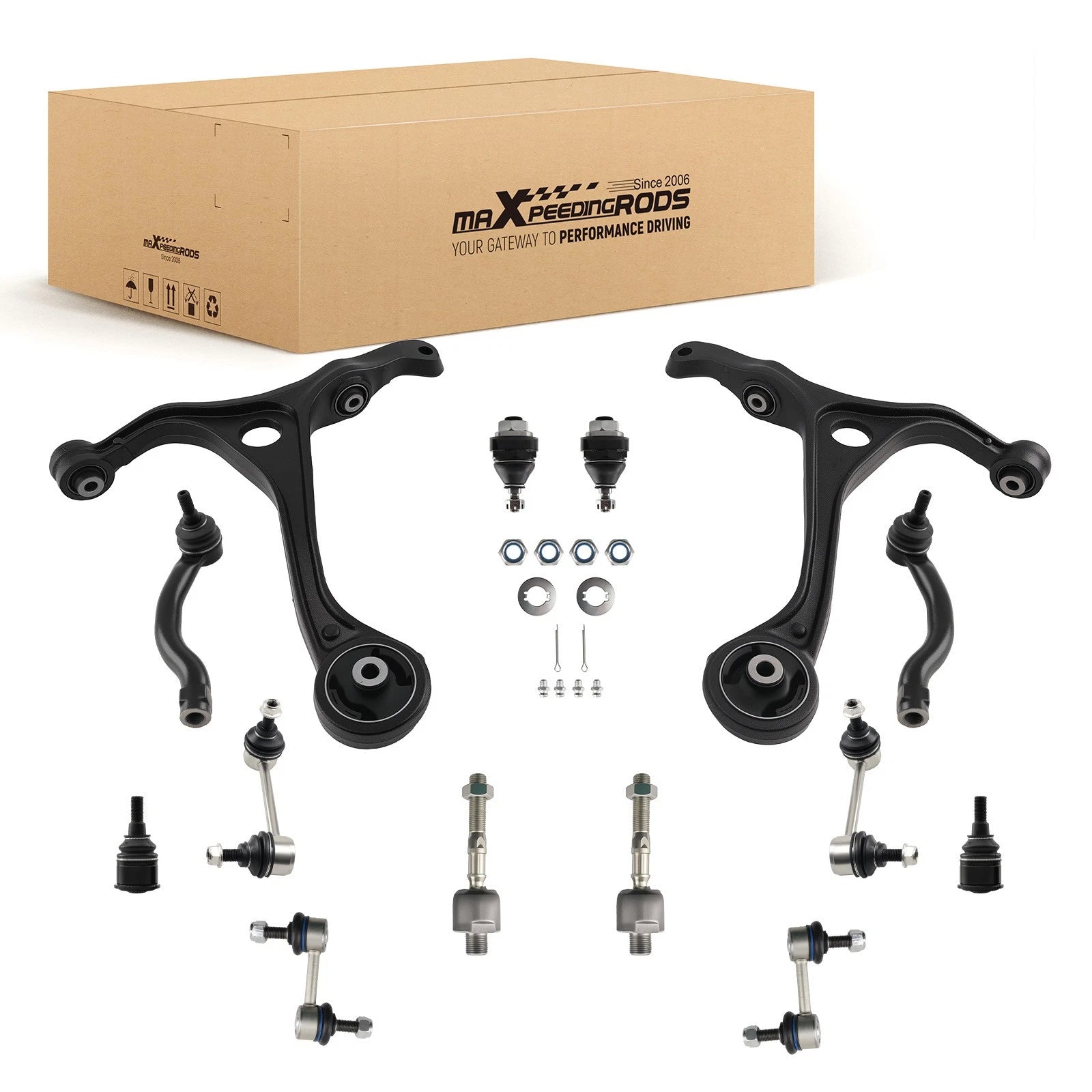 14x Front Lower Control Arm w/ Ball Joints Tie Rods for Acura TL (2004–2006)