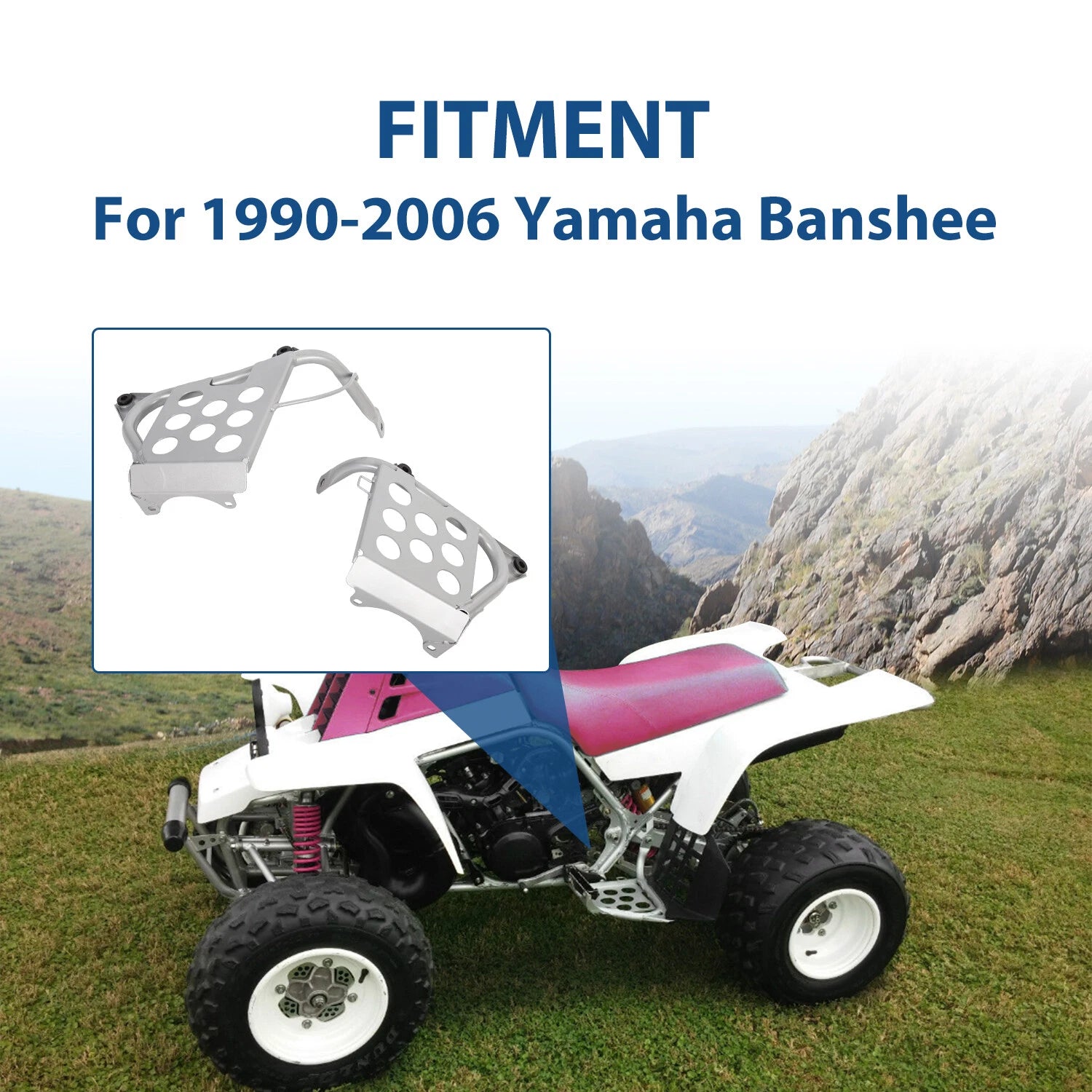 Nerf Bars Heel Guards Footrest for Yamaha Banshee 350 YFZ350 (1987–2006)