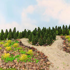 40pcs 2.28" Pine Trees for Train Railroad Park Landscape Garden