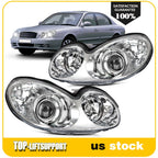 Set of 2 Chrome Headlight Assemblies for Hyundai Sonata (2002–2005)