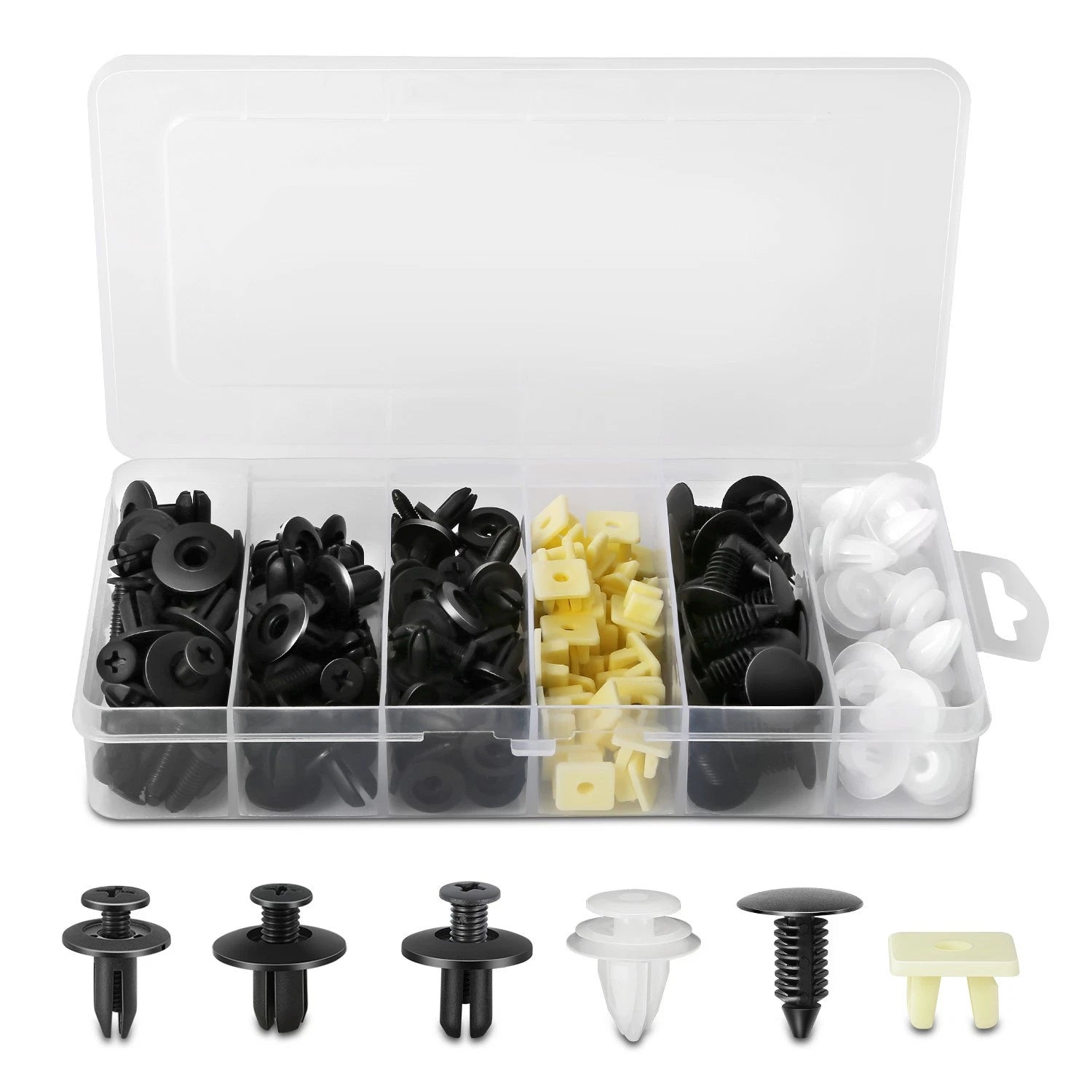 Set of 10 Nylon Retainer Clips for Honda Nissan Ford GM (6-10mm Holes)