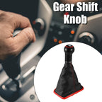 6 Speed Gear Shift Knob Boot with Red Base for Volkswagen Golf (1998–2006)