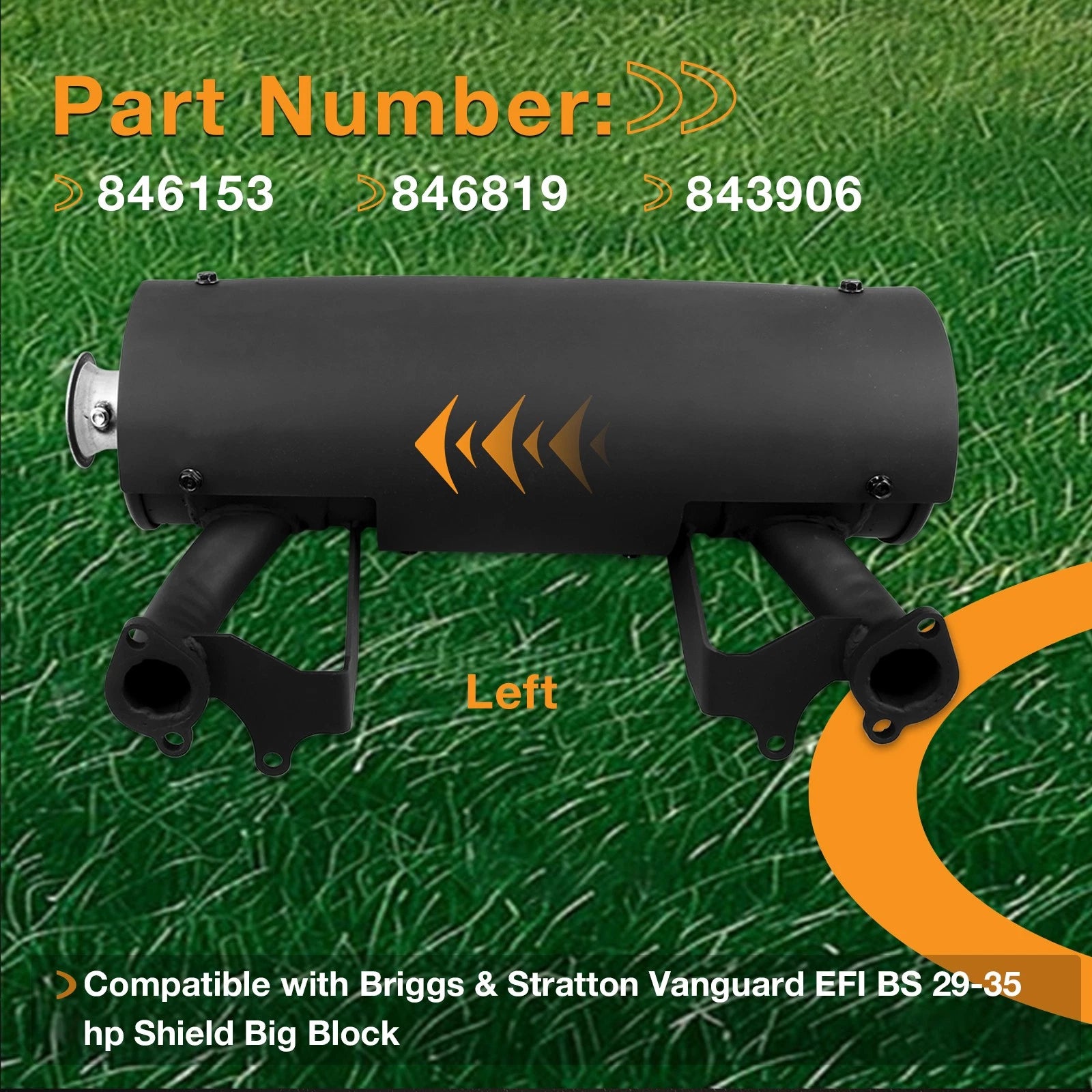 Muffler for Briggs & Stratton Vanguard EFI BS 29-35 hp (Big Block 846819)