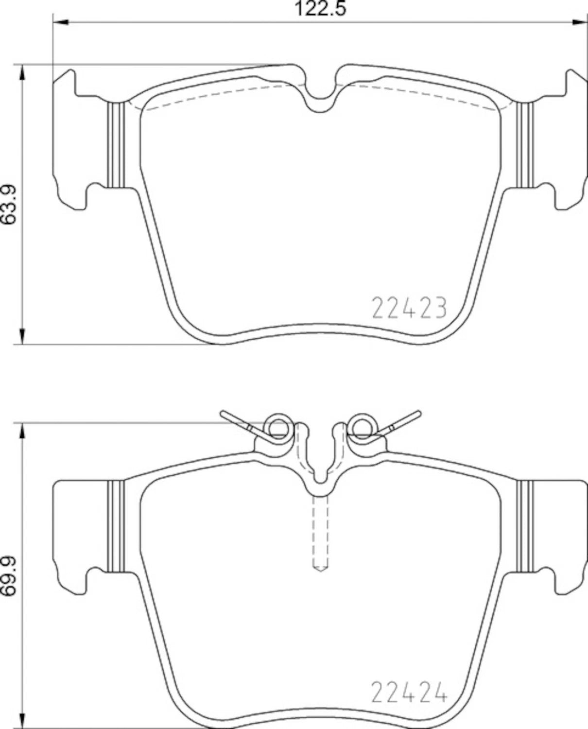 Set of 4 Hella Pagid Rear Disc Brake Pads for Mercedes-Benz GLC300 (2016–2023)
