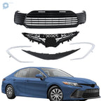 Set of 2 Front Upper Lower Grille Strip Trim for Toyota Camry LE (2021–2022)