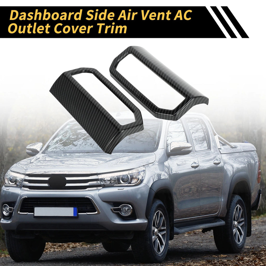 Set of 2 Carbon Fiber Dashboard Side Air Vent Trim for Toyota Tacoma (2024)
