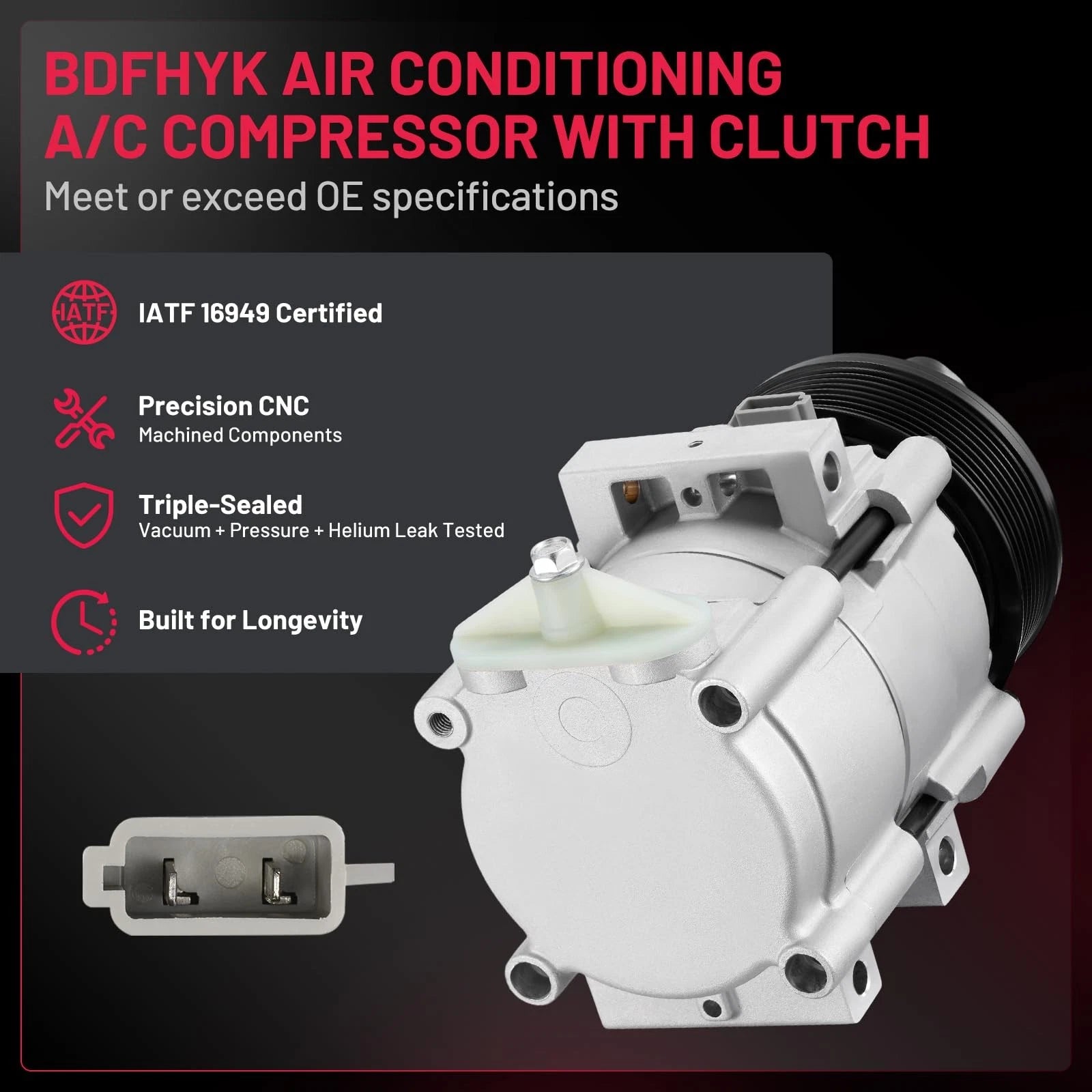 A/C Compressor for Ford Econoline E150 E250 E350 (1997–2001) 101490C