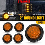 2X Amber 2" LED Side Marker Lights for Truck Trailer (5-25X)