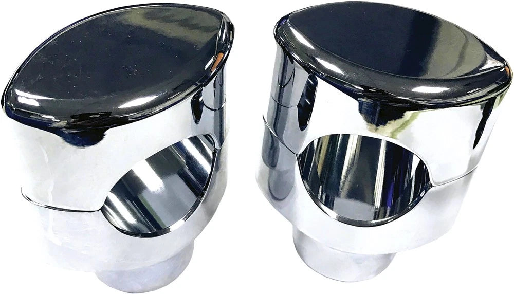 Chrome Handlebar Risers for Harley Davidson (1.25 in. Clamping Area)