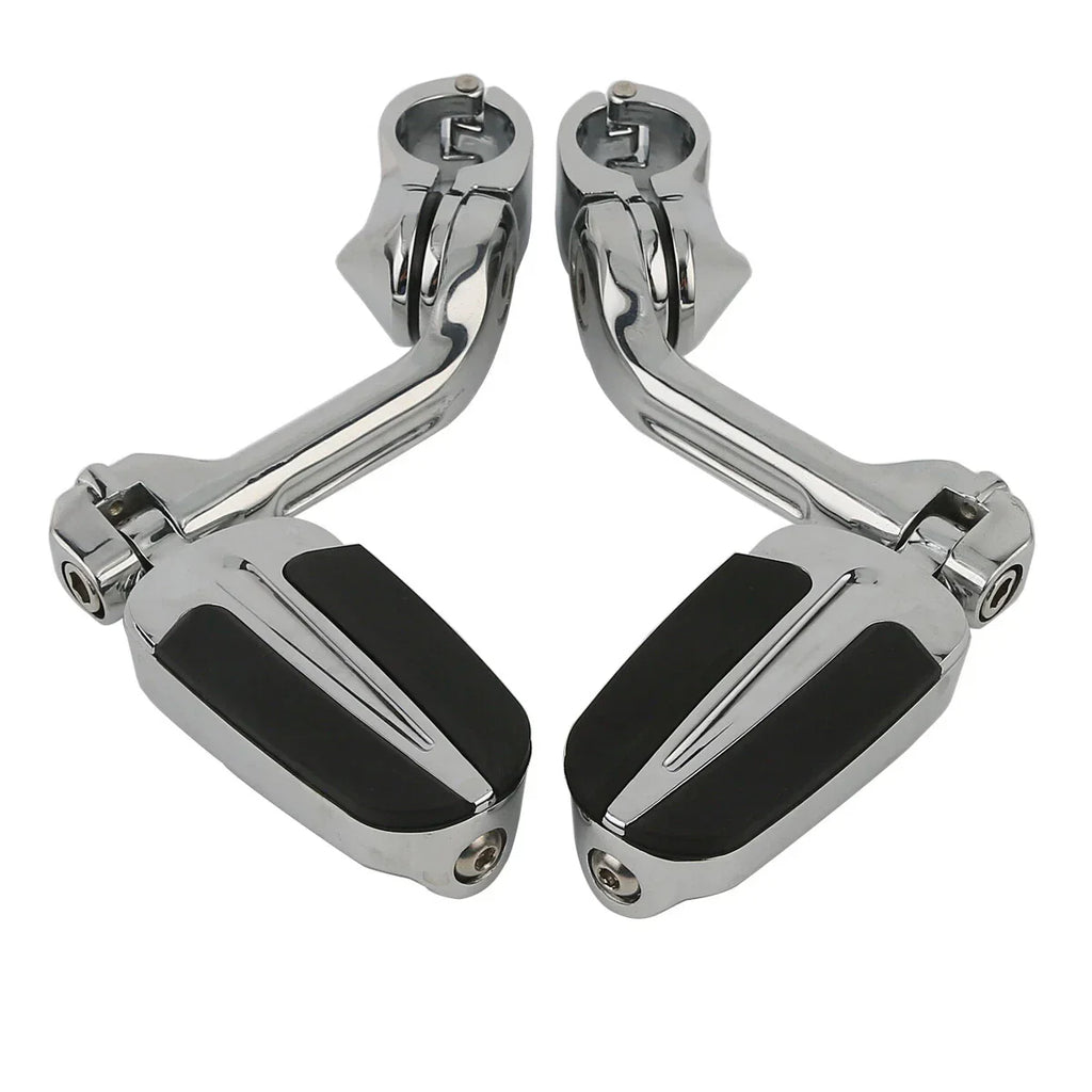 Highway Bar Footpegs Long Angled Adjustable Mount for Harley Touring Softail