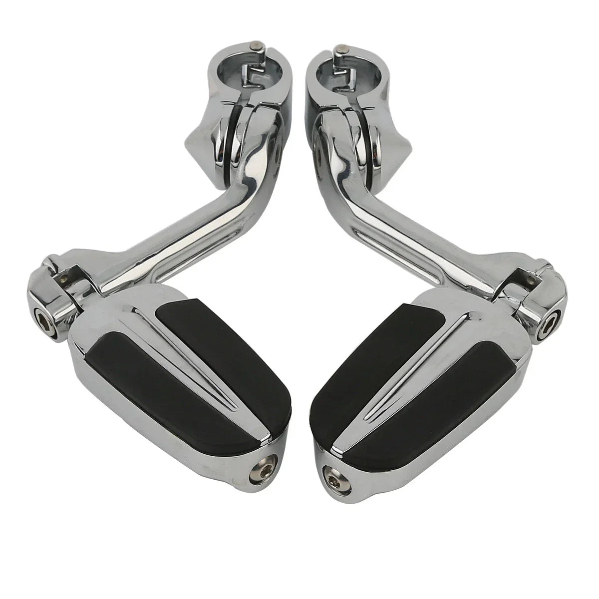Highway Bar Footpegs Long Angled Adjustable Mount for Harley Touring Softail