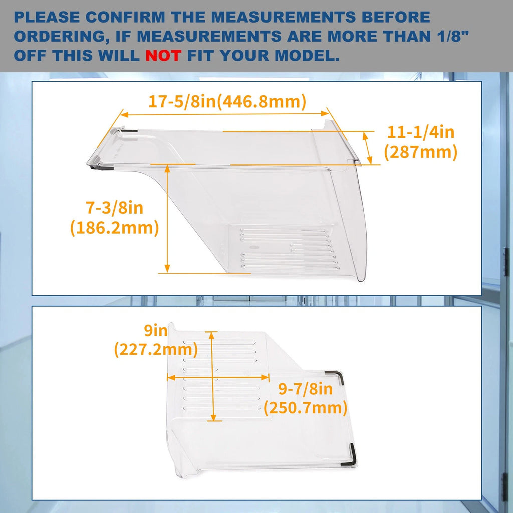 2x Crisper Drawer for Frigidaire Refrigerator (240337103, 240337107)