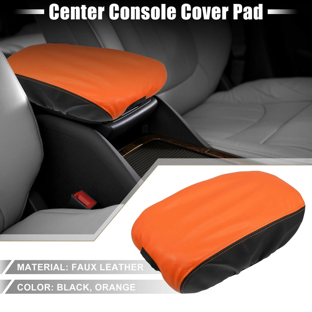 Center Console Armrest Pad Cover for Dodge Charger (2015–2022) Black Orange