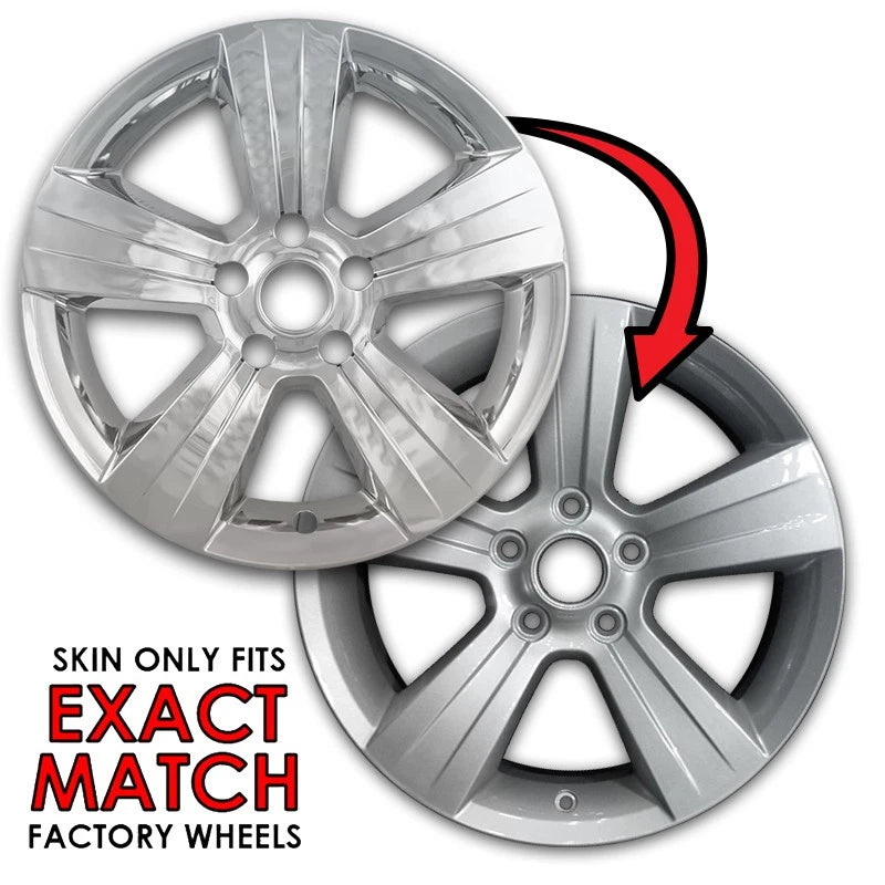 Wheel Skins Chrome 17 Inch Set for 2010–2013 Dodge Caliber