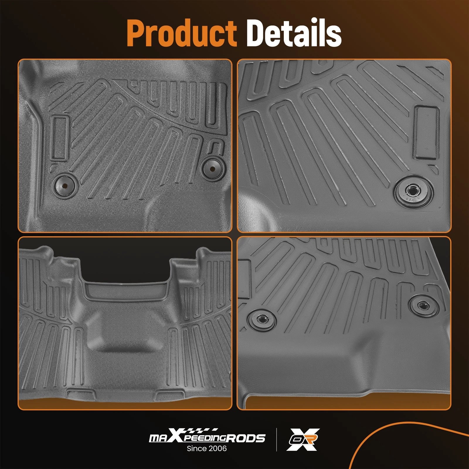 Floor Mats Liners for Ford Expedition (2018–2025) TPE Rubber All Weather 7 Seats