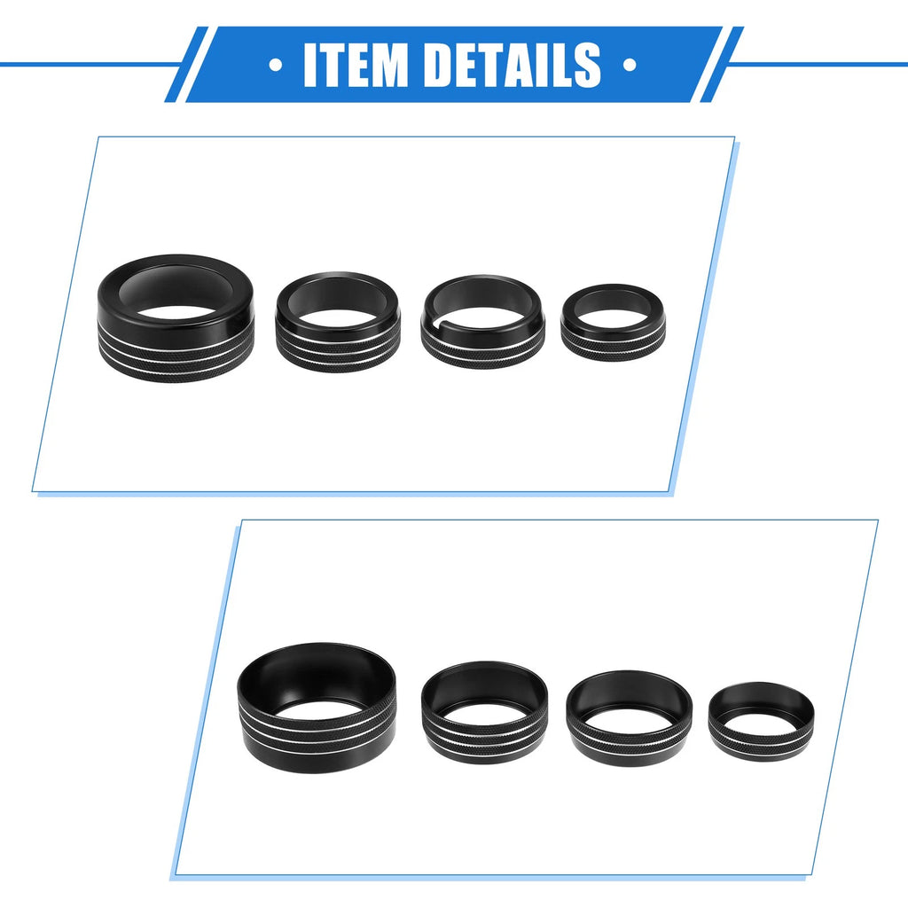 5pcs AC Climate Control Knob Ring for Chrysler 300, Dodge Challenger (2005–2023)