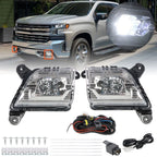 Front Bumper Fog Lights with Switch & Wiring for Chevy Silverado 1500 (2019–2020)