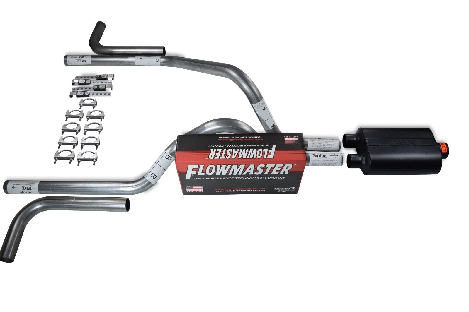 2.5" Dual Exhaust Kit for Dodge Dakota (1997–2005) - Flowmaster Super 40 Side Exit