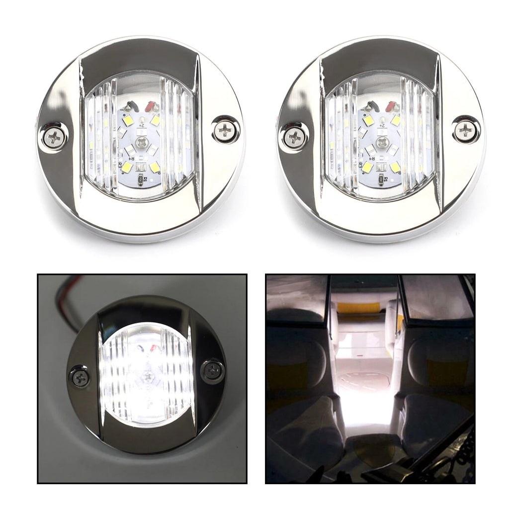2X 12V Marine Blue Underwater LED Light for Boat (316 Stainless)