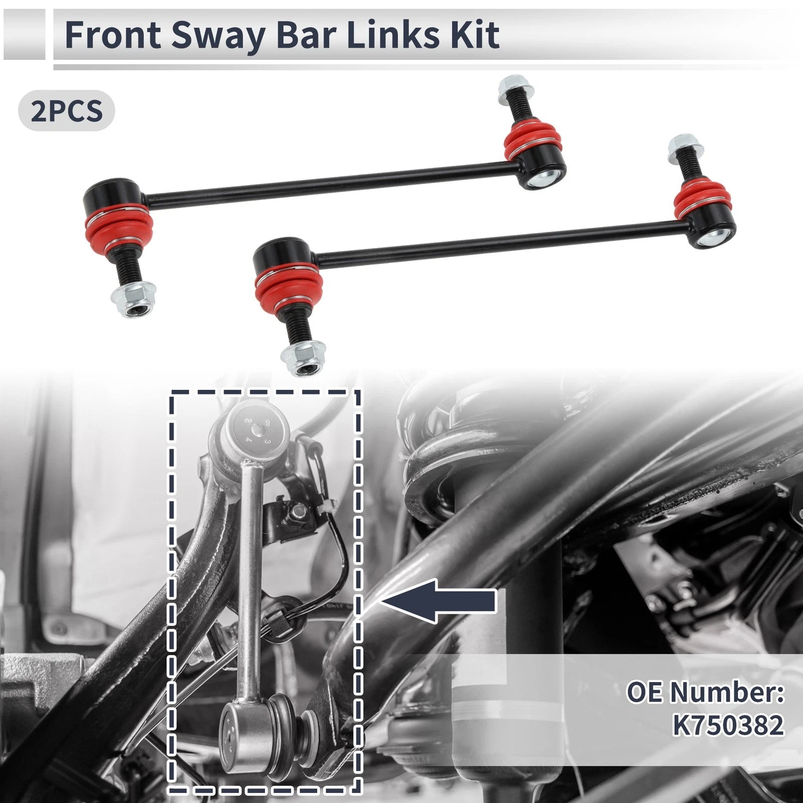 Set of 2 Front Stabilizer Bar Links for Dodge Journey (2009–2020) No.K750382