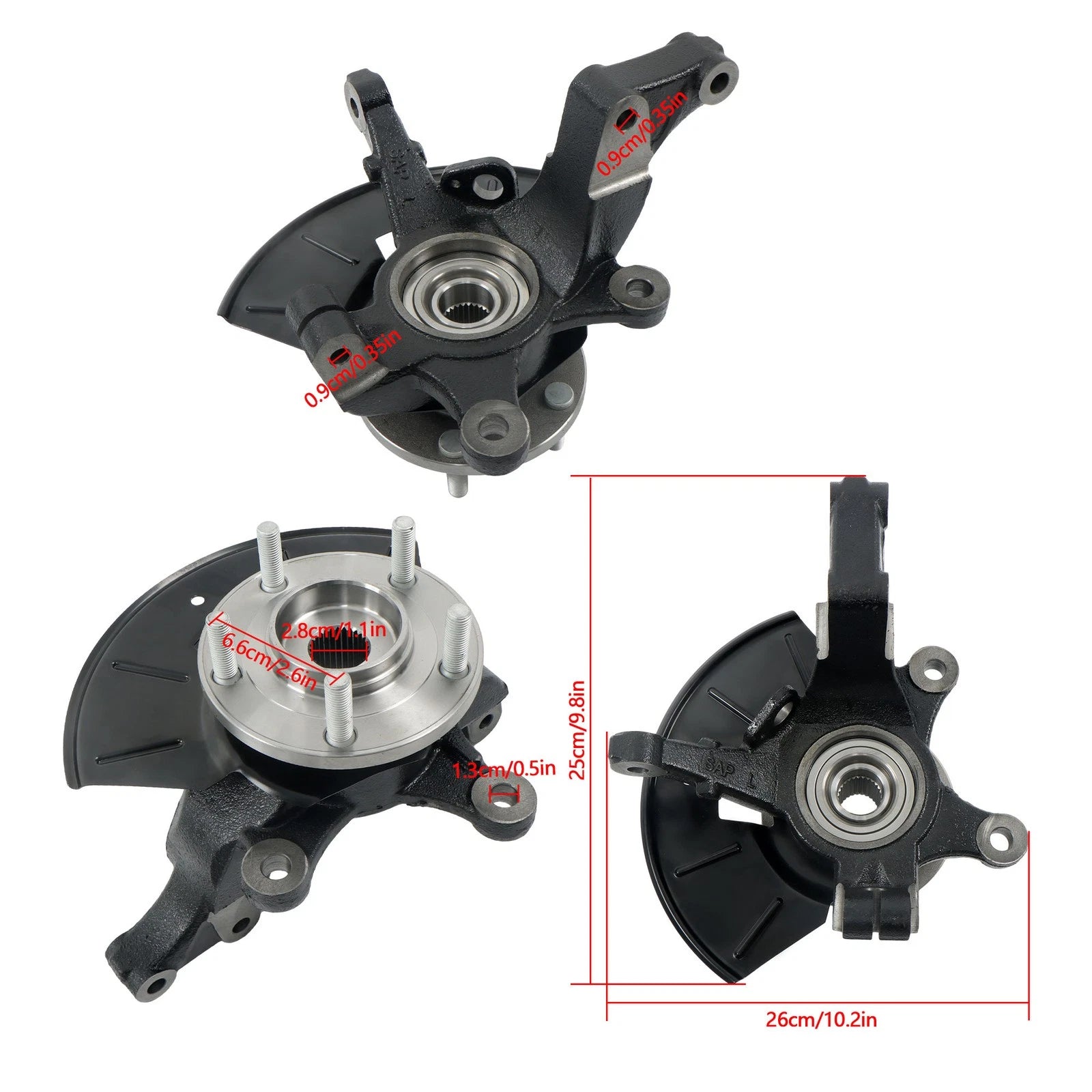 Front Left Knuckle & Wheel Hub Bearing for Mercury Mariner (2005–2011)
