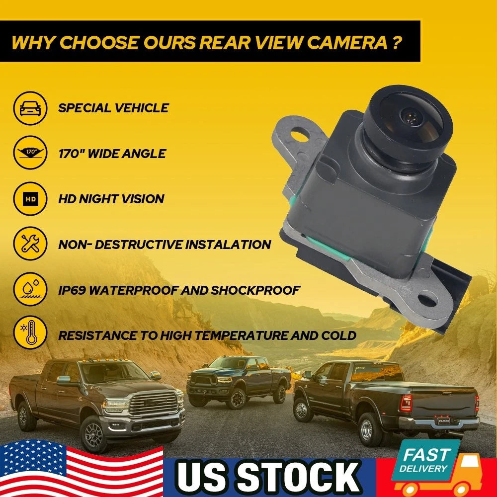 Rear View Backup Camera HD for Dodge Ram 1500 2500 3500 (2016–2019) 68274731AE