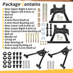 Rear Upper Lower A-Arm Kit Bushing for Polaris Sportsman 400 450 500 600 700 800 (2000–2014)