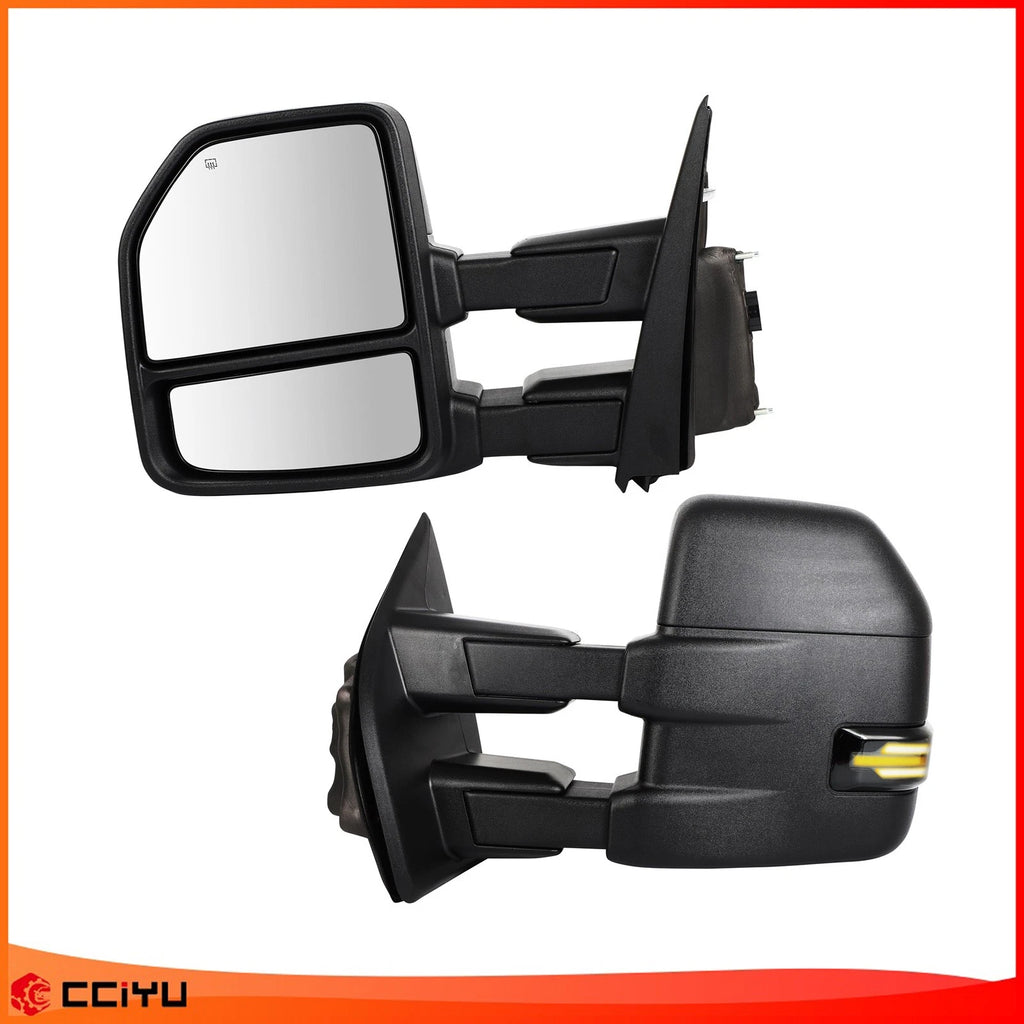 Towing Mirrors for Ford F150 (2015–2018) Power Heated Puddle Turn Signal 22 Pin