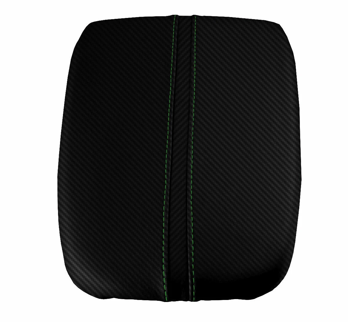 Console Lid Armrest Cover for Acura TLX (2015–2020) Carbon Fiber Green Stitch