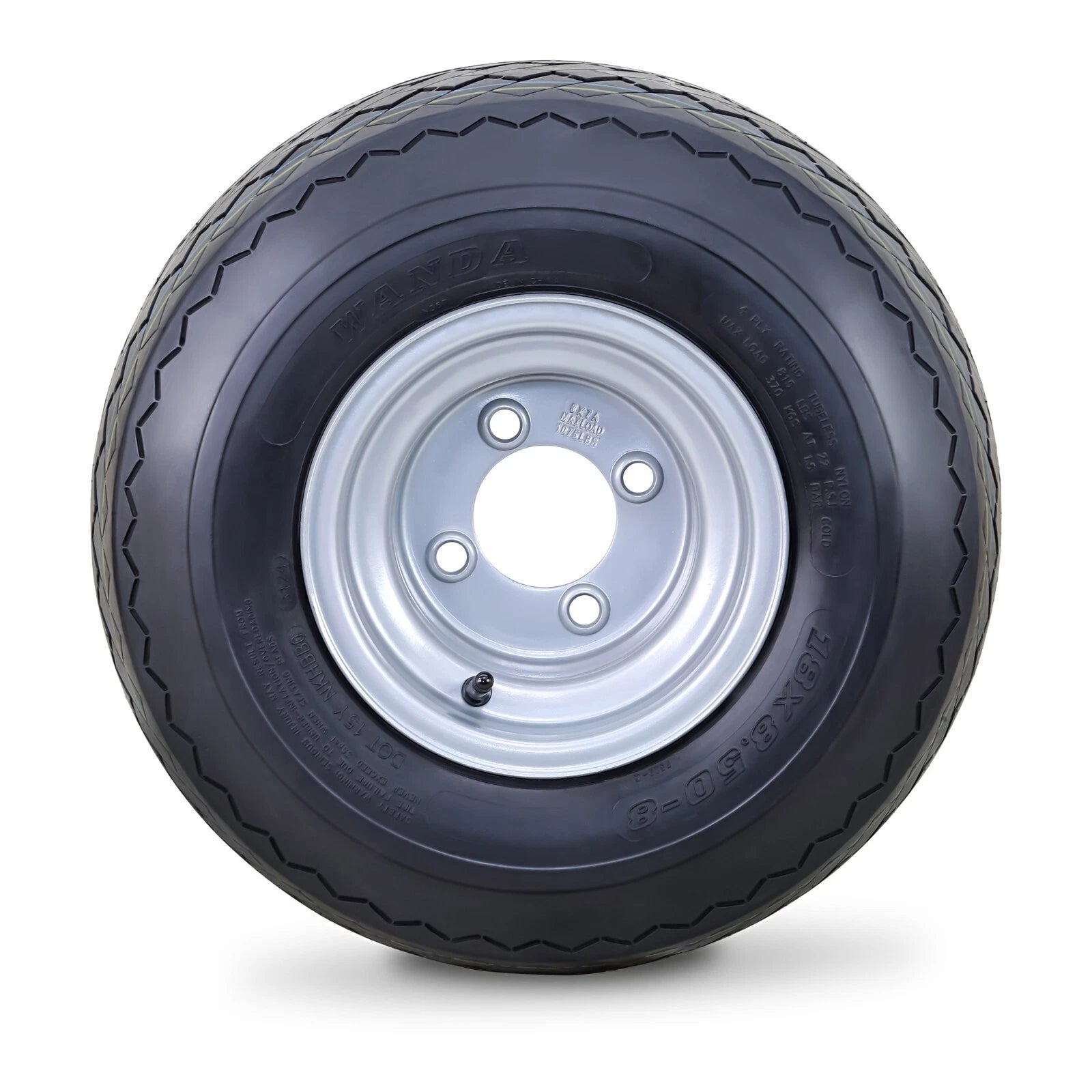 WANDA 18X8.5-8 Golf Cart Tire Wheel Assembly Set of 4 (4-Ply, 4 Lugs)