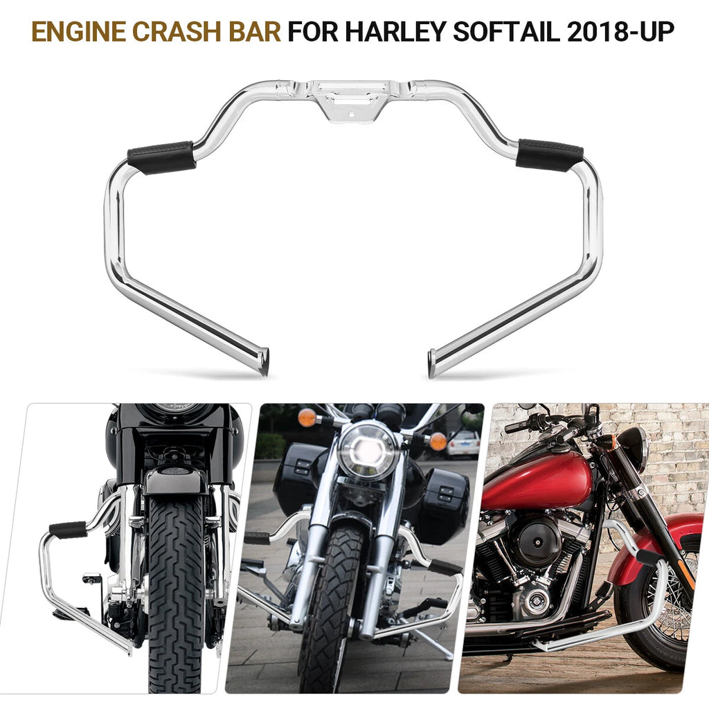 Mustache Engine Guard Crash Bar for Harley Softail Fat Boy (2018–2024) Chrome