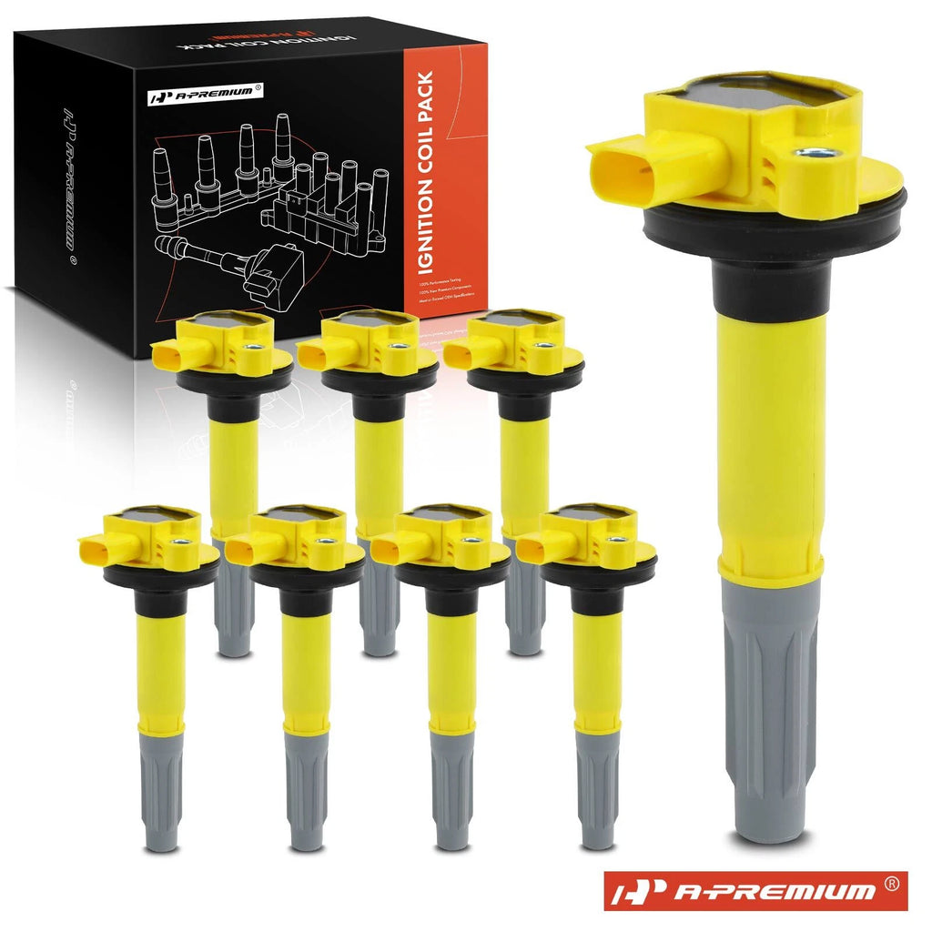 8x Yellow Ignition Coil for Ford F-150, Mustang (2011–2016)