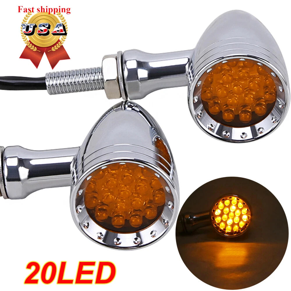 2X Turn Signal Lights for Harley Kawasaki Vulcan VN 1500 1600 1700 2000 800 900