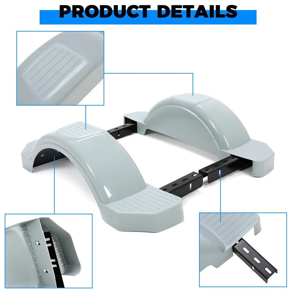 2 Single Axle Trailer Fenders for 13" Wheels Tires (Boat)