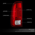Set of 2 Full LED Tail Brake Light Lamps for Ford F250 F150 (1999–2007)