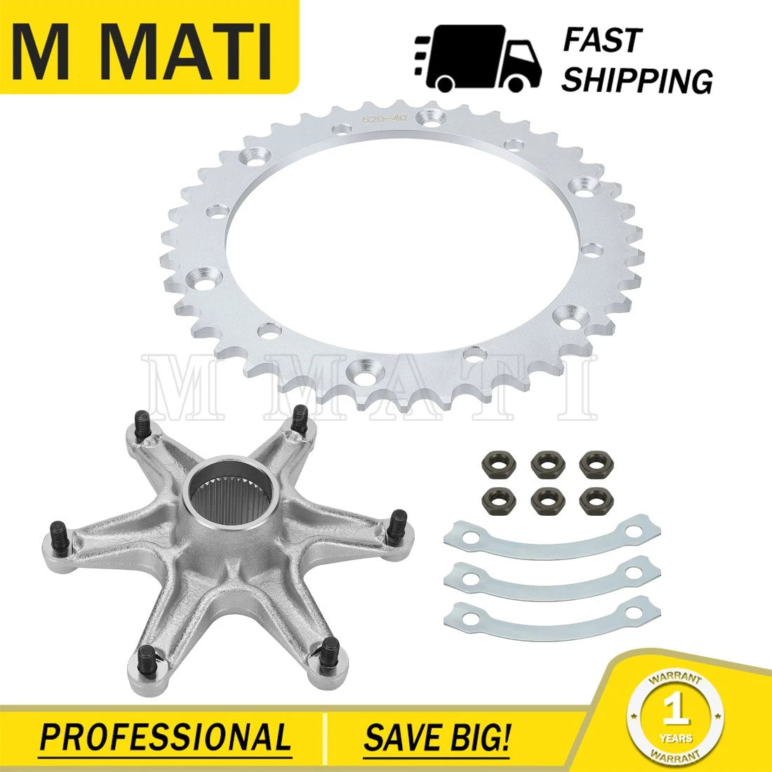 Rear Sprocket for Yamaha Raptor 660R (2001–2005) 2XJ-25440-21-00 5LP-25386-00-00