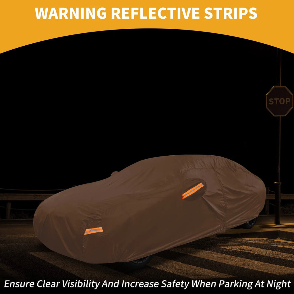 Waterproof Car Cover for Toyota Mirai (2016–2023) - Orange Cotton, Zipper