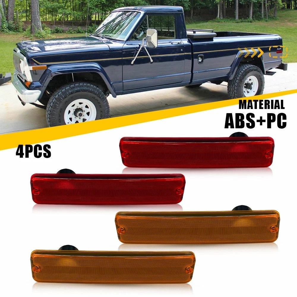 Set of 4 Side Marker Light Housing for Jeep Cherokee SJ Wagoneer CJ5 (1974–1983)